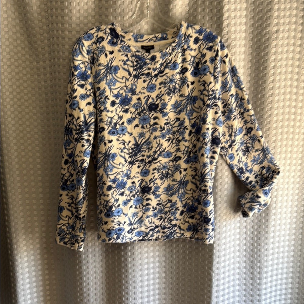 Talbots Blue Floral Sweatshirt